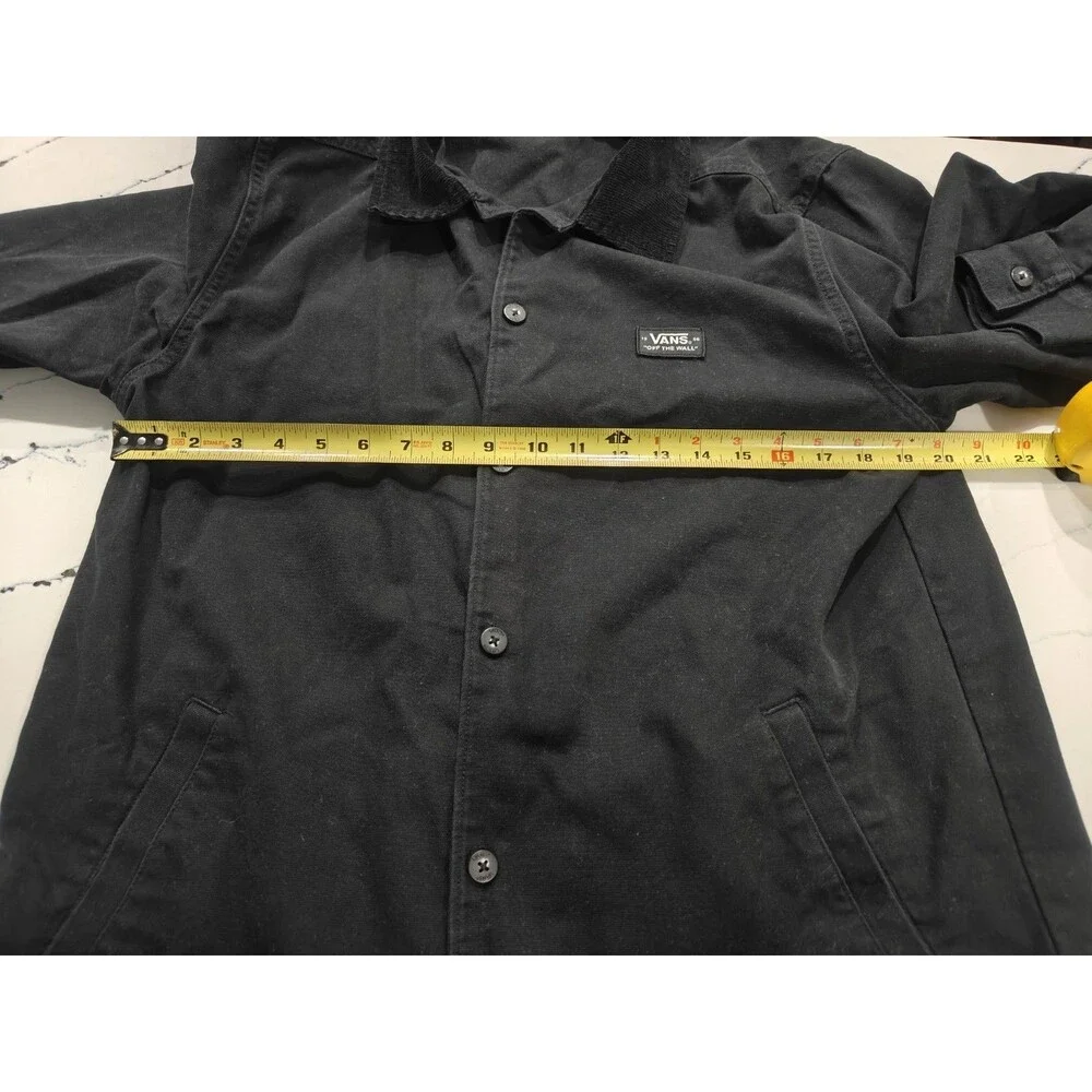 Vans Off The Wall Black Canvas Drill Chore Jacket with Corduroy Collar Medium